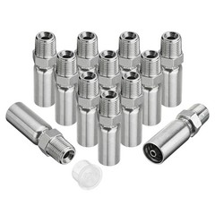 12PCS Hydraulic Hose End Fitting 1/4″ Hose x 3/8″ NPTF Male w/ Protection Cover
