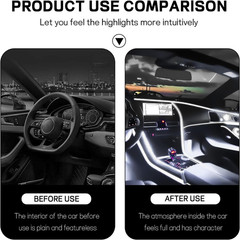 12V 48 LED Car Interior Strip Light Under Dash Ambient USB White Cigarette Plug
