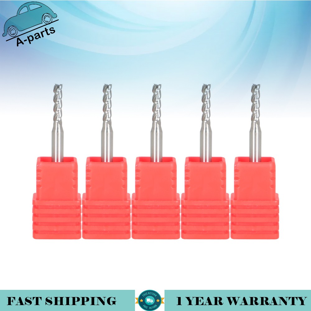 5 PCS 3/32″ 4 Flute 3/8″ LOC 1-1/2″ Overall Length Carbide End Mill US