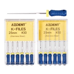 AZDENT Dental Endo Root Canal K-Files Stainless Steel Hand Use 21mm/25 mm Files