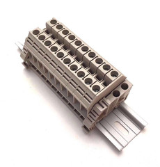 Dinkle Assembly DK6N 10 Gang Box Connector DIN Rail Terminal Blocks, 8-20 AWG, 5