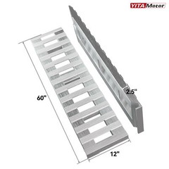 60”x12” Aluminum Trailer Ramps 6000LBS Car Trailer Truck Hook End 2 Ramps US