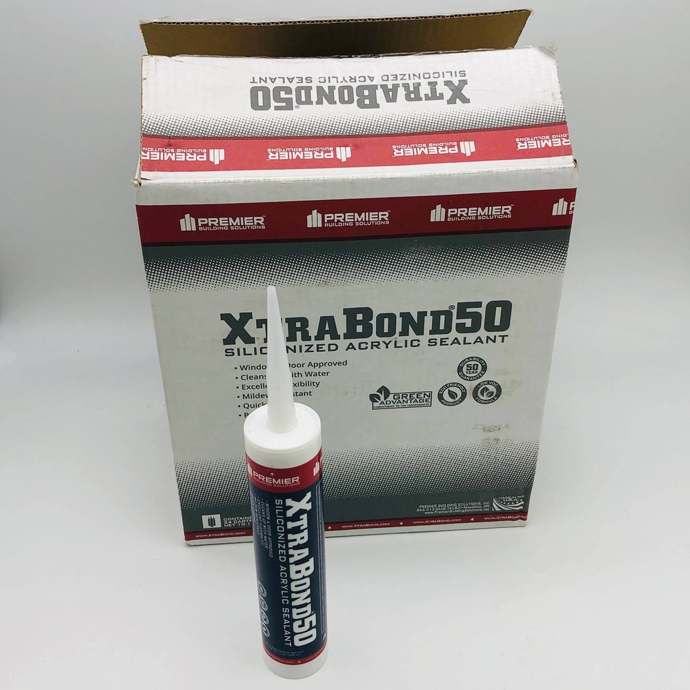 Premier XtraBond 50 Siliconized Acrylic Sealant White Paintable 10.1oz 24/case