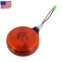 2 PCS Red/Amber Round Side Marker Light Lamp Dual Face Turn Signal For Tractor