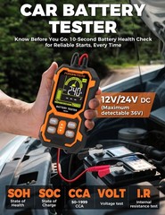 12V 24V Car Battery Tester, CBT01 Automotive Battery Checker, Auto Battery Vo…