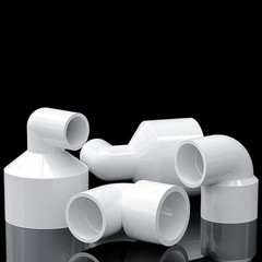 PVC White Reducing Fitting 90° Elbow Reducer Connector Socket Coupling 20~110mm