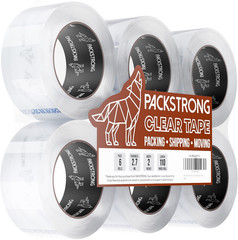 Industrial Grade Clear Packing Tape 6 Rolls – 110 Yards per Roll – 2″ Wide X 2.7