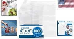 1000 Count 4×6 Zip Plastic Bags – Resealable Clear Poly Bags