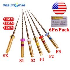 6Pc Endodontic Dental endo files pro gold taper NITI Root canal files SX-F3 25MM