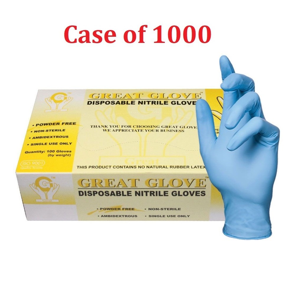 Great Glove Blue Nitrile Industrial Gloves (Case of 1000) by Top Glove
