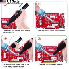 AUSTOR Desoldering Sucker and 6 Pcs Solder Braid Wick (2.0mm/2.5mm/3.0mm…