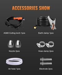 Portable HITBOX HBC5500 Plasma Cutter Orange UNT Pilot Arc Dual 110/220V IGBT