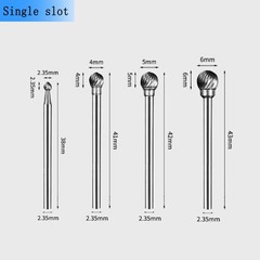 4 Pcs Ball Shape Aluminum Cutting Burr Set – 3/32” Shank Tungsten Carbide En…
