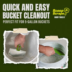 Buddy Tools Curved Bucket Scoop for 5-Gallon Buckets Drywall Mud Scraper NEW!