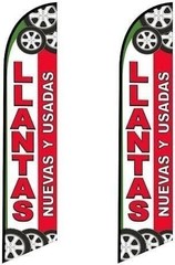 2 (two) Pack Tall Feather Flags Llantas (Tires) Nuevas Y Usadas (replacement…