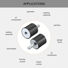 4pcs M8 Rubber Mounts Shock Absorber Anti Vibration Isolators 30mm
