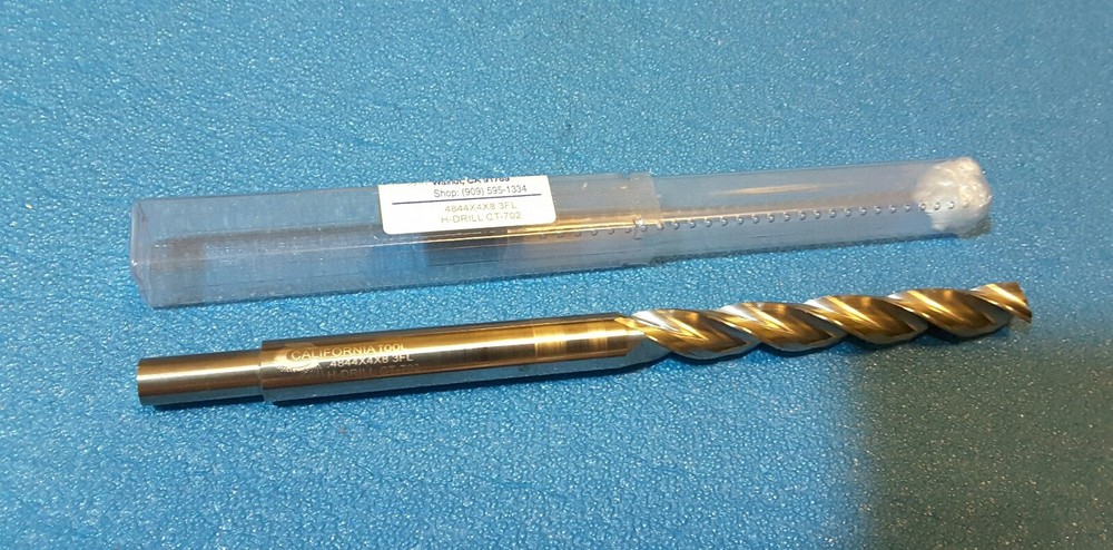 CALIFORNIA TOOL .4844″ 3-FLUTE CARBIDE DRLLL, SELF CENTERING POINTED