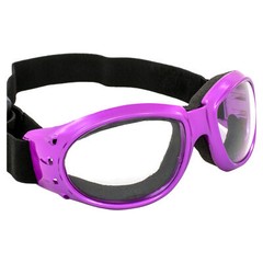 Birdz Eyewear Eagle Women’s Purple Foam Padded Motorcycle Goggles Clear Lenses