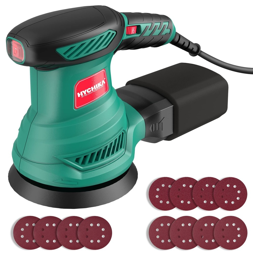 5-Inch Random Orbital Sander, HYCHIKA 13000RPM Electric Orbital Sander with 6…