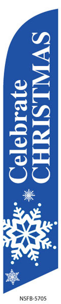Celebrate Christmas Church 12ft Feather Banner Swooper Flag -FLAG ONLY
