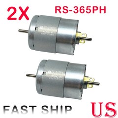 2Pcs RS-365PH 365SH DC 6V-24V 12V 4000RPM Dual Shaft Round Electric Motor HOT