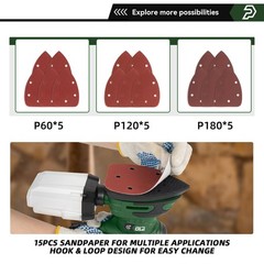 Prostormer Detail Sander, 13000RPM Mouse Sander, 1.6A Electric Palm Sanders w…