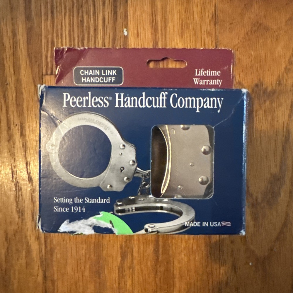 1 set – Peerless Model 700C Standard Nickel Handcuff (PEE4710) Cuffs NEW in Box