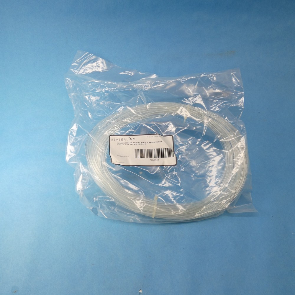 USA Sealing HT-465 Clear Polyurethane Tubing 1/8″ OD 1/16″ ID 50 Feet