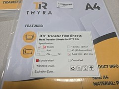 DTF Transfer Film Paper A4 – 120 Sheets PET Matte Double Sided