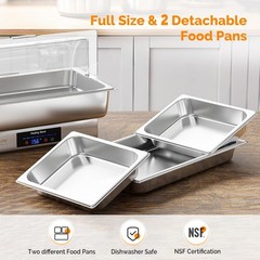 ROVSUN 9QT Electric Chafing Dishes for Buffet with Temperature Control Display