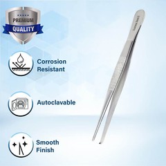 Dissecting Thumb Tissue Forceps 6″ 1×2 teeth Surgical Anatomic Tweezers Straight