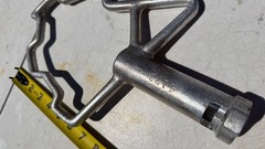 Hobart-style 20-quart pastry knife mixer attachment. Features cast aluminum cons
