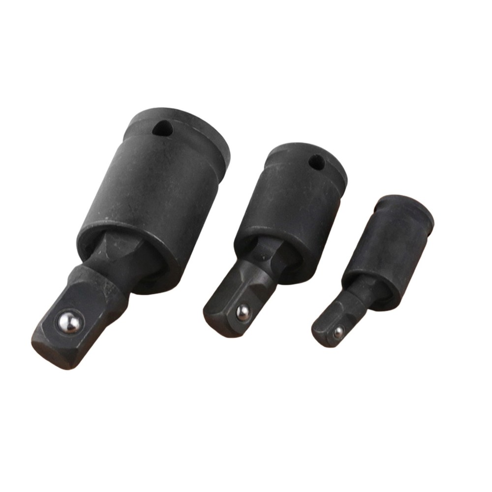 3PCS Impact Rated Universal Joint Socket Set 1/4″ 3/8″ 1/2″ Drive Swivel Adapter