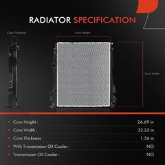 Engine Coolant Radiator Assembly Compatible with Dodge & Ram