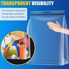 6Pack Extra Large Plastic Storage Bags 10 (10Gallons), Clear