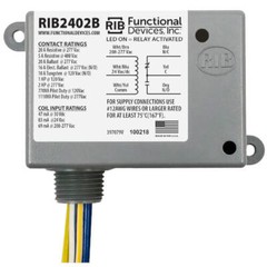 Functional Devices RIB2402B 20A SPDT Power Relay, 24V AC-DC-208-277V AC Coil
