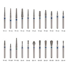 Dental Diamond FG Burs for High Speed Handpiece Friction Grip 1.6mm 100 Types