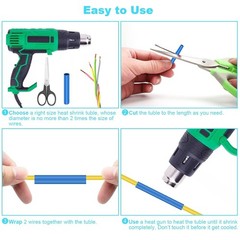 530Pcs HEAT SHRINK TUBING Insulation Shrinkable Tube 2:1 Wire Cable Sleeve W BOX