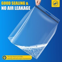 6Pack Extra Large Plastic Storage Bags 10 (10Gallons), Clear