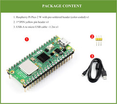Pico 2 W with Color Pre-Soldered Header Compatible with Raspberry Pi Pico 2 W Mi