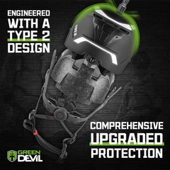 Type 2 Hard Hat Vented Construction Safety Helmet Green Devil with Chin Strap