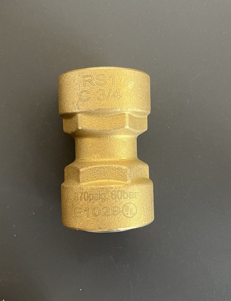 SB1 3/4” Quick Connect HVAC Brass Coupler Fitting 3/4” RS1 Coupling Slip X Slip
