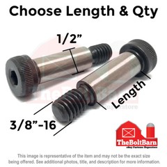 1/2″ Alloy Socket Shoulder Stripper Bolts Black Oxide 3/8″-16 Thread (Pick Size)