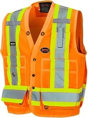 Pioneer Hi Vis Men’s Engineer Style Surveyor’s Safety Vest – Orange/Yellow – 2XL