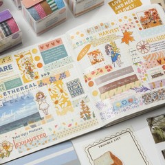 20 Rolls Cute Washi Tape Set Kawaii Basic Patterns Masking Decorative Tapes f…