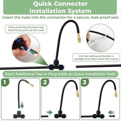 230FT Drip Irrigation Kit: 40 Nozzles, Adjustable Misting Sprinkler System