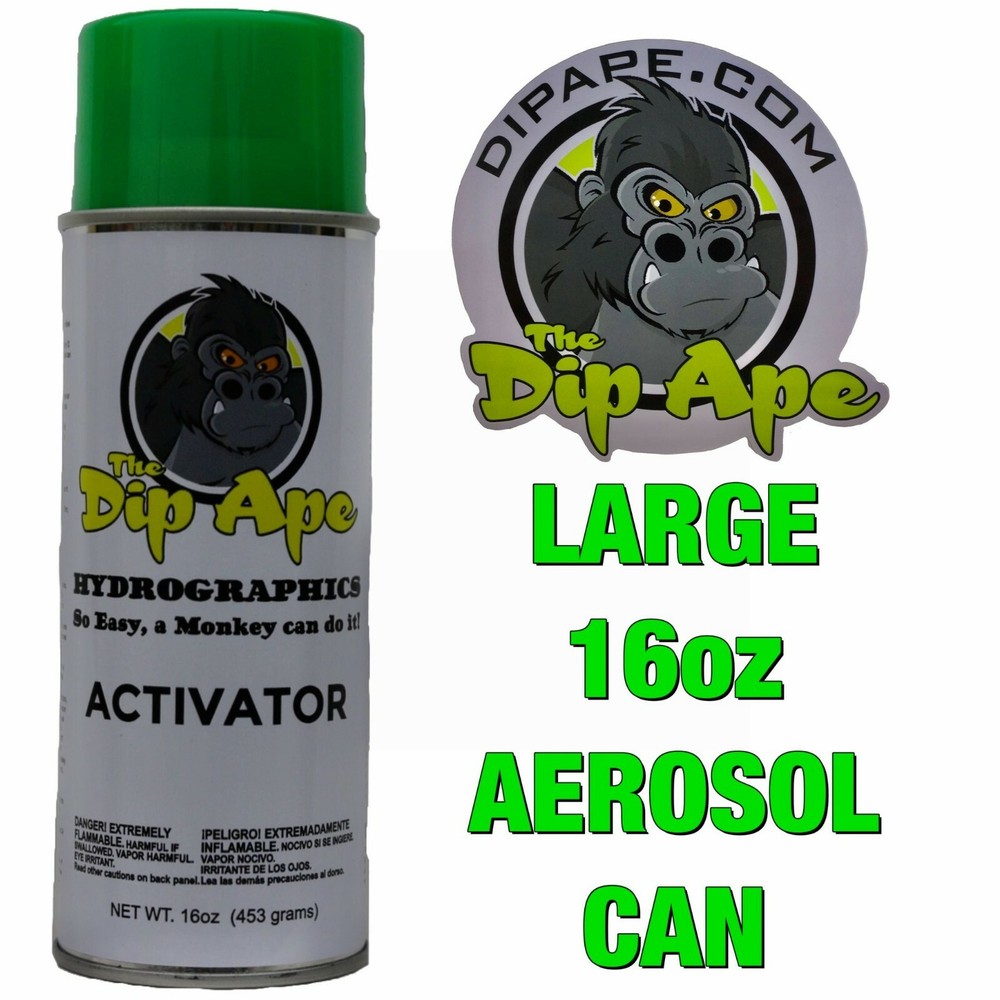 16 oz ACTIVATOR DIP APE AEROSOL HYDROVATOR HYDROGRAPHICS WATER TRANSFER FILM kit