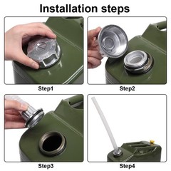 Army Green 20L 5 Gallon Gas Fuel Can Fuel Gasoline Steel Tank with Spout Metal