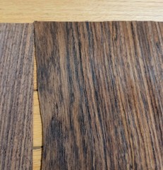 2 pieces East Indian rosewood veneer 6 1/2″ x 19 1/2″ each raw wood cracks +1pc