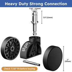 Office Chair Casters Set of 5, Heavy-Duty Plastic Wheels, 2 Inch Universal Stem